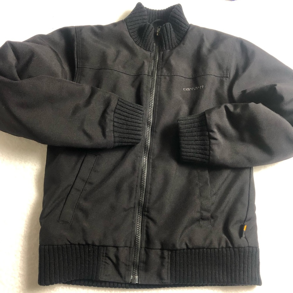 Carhartt Insulated Bomber Jacket mens M Black Cordura Quilted work 90s grunge